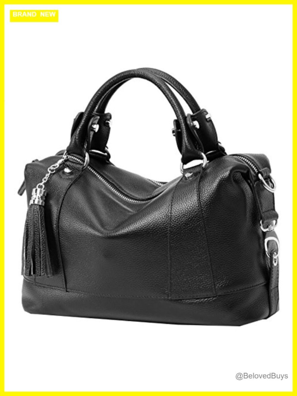 Genuine Leather Satchel Tote Shoulder Handbag
